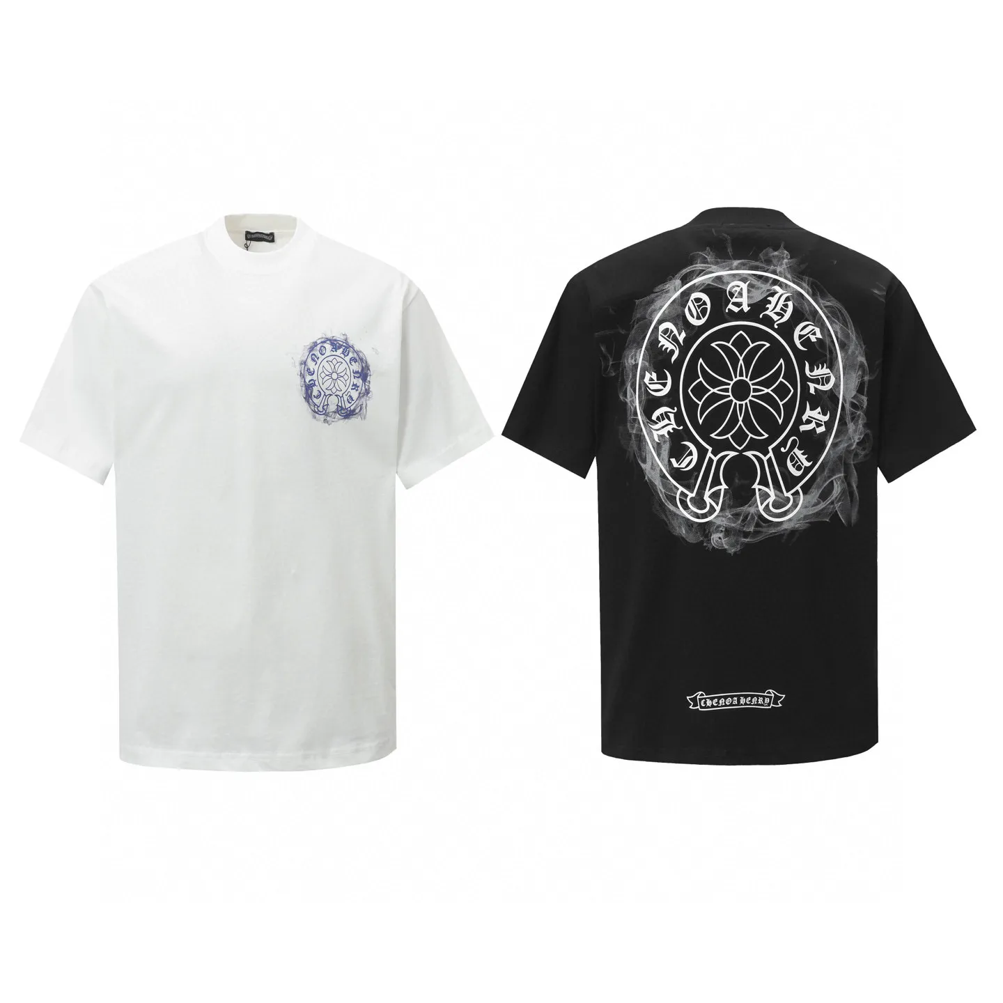 🅿️170 CH/Cro Heart 25ss front and back logo printed logo round neck short sleeves. Fabric: Made of 280g double yarn smooth fabric, high temperature pre-shrunk. The weight is up to 300g. It is equipped with 1x1 thread in the same cylinder. It is not easy to deform after repeated washing. Workmanship: positioning and cutting, oversize loose version, imported glue dot printing. Accessories: original supporting accessories. Color: black white Size: XS-L